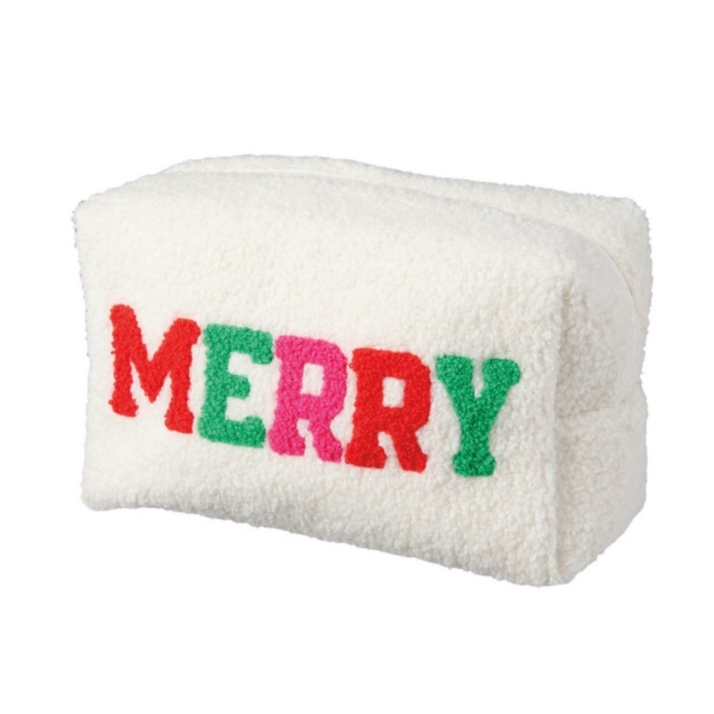 Festive 'MERRY' White Pouch